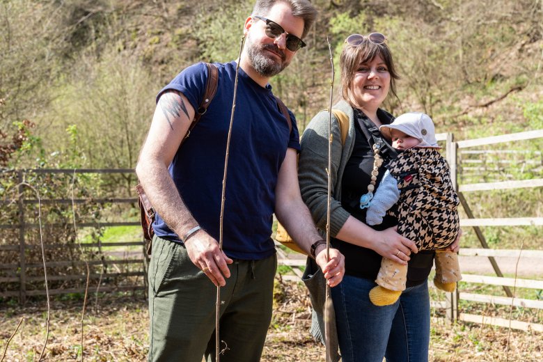 Eindrücke von der Baumpflanzaktion 2024 im Kinder- und Hochzeitswald Boppard.