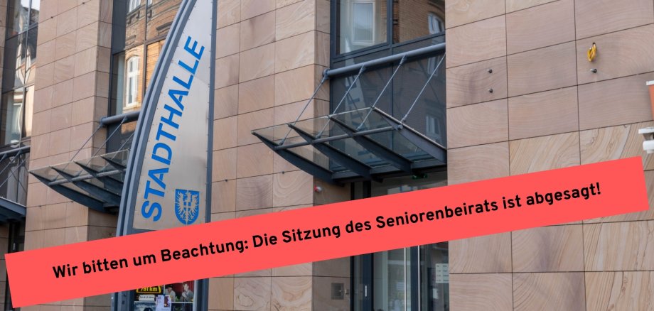 Die für Donnerstag, 19. Dezember 2024, geplante Sitzung des Seniorenbeirates im Kleinen Saal der Stadthalle wird abgesagt.